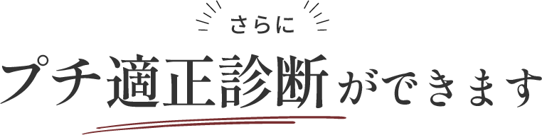 さらにプチ適正診断ができます